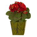 13"  Violet Artificial Plant in Green Planter