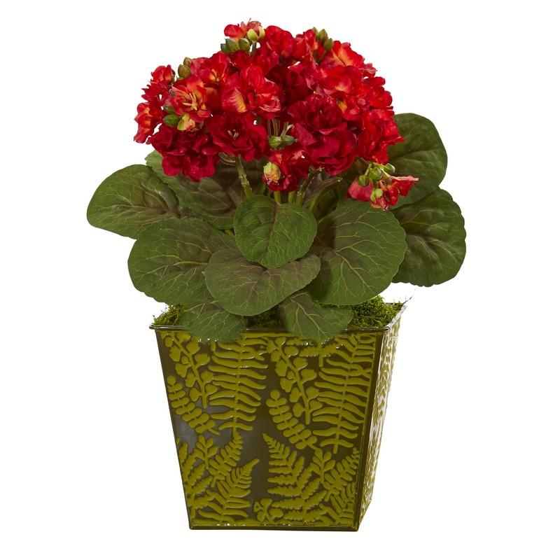 13"  Violet Artificial Plant in Green Planter