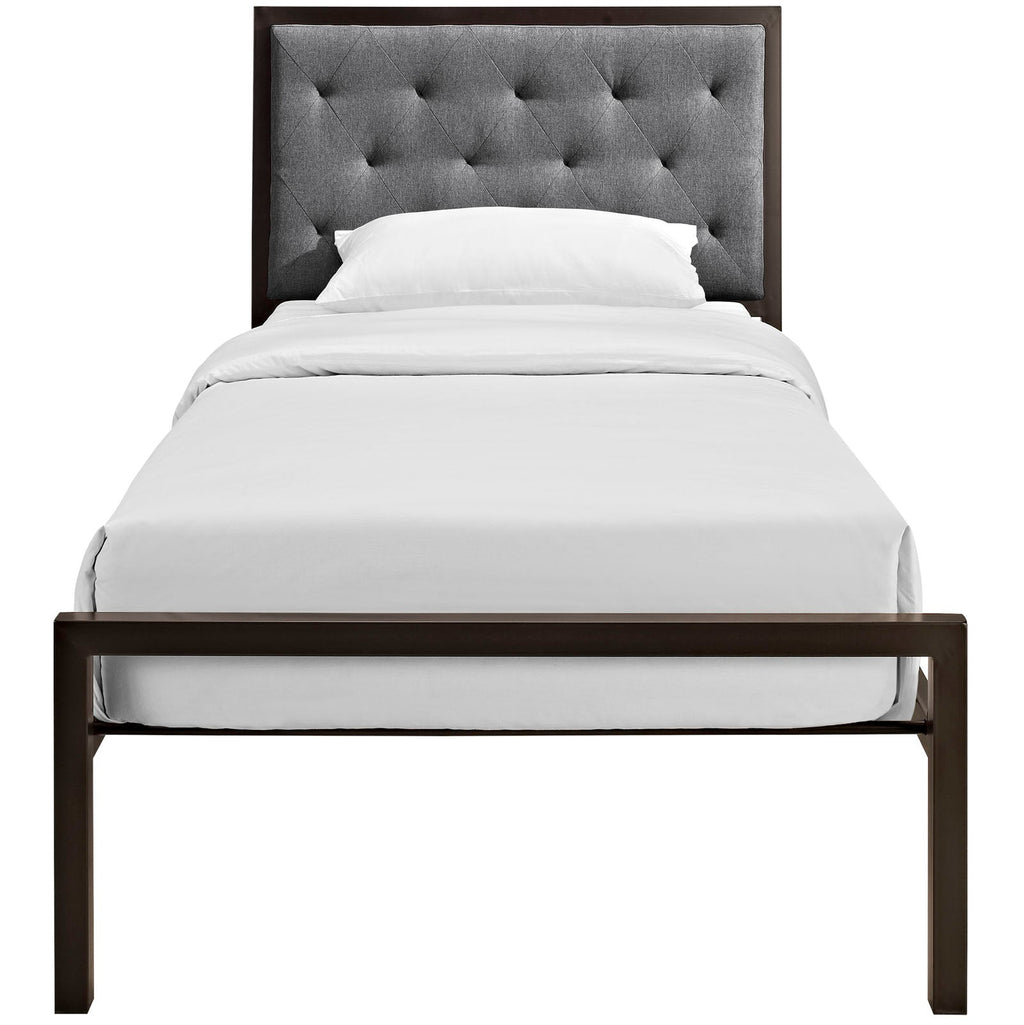 Mia Fabric Twin Bed by Modway