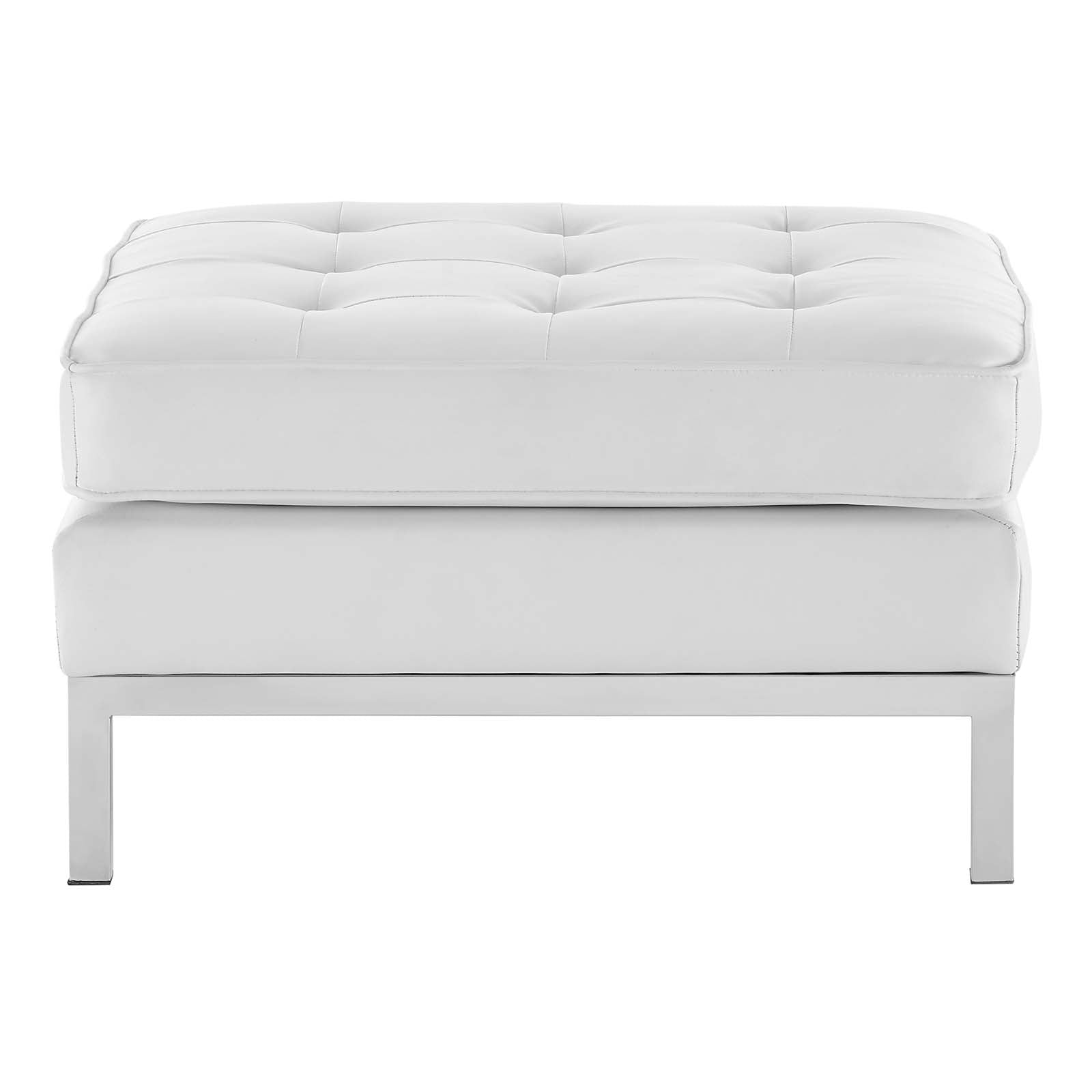 Loft Tufted Vegan Leather Ottoman by Modway