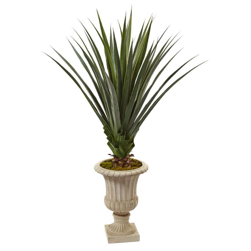 5"  Spiked Agave Artificial Plant in Decorative Urn