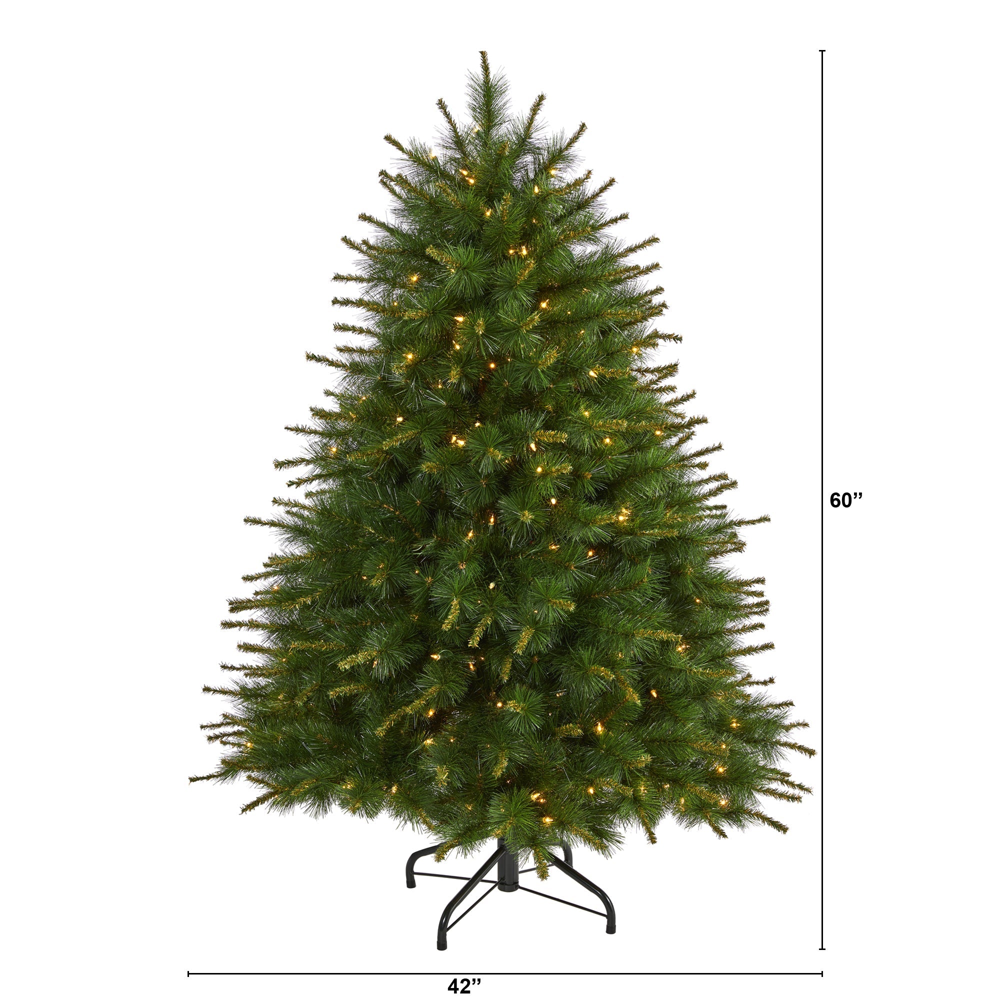 5' New England Pine Artificial Christmas Tree with 200 Clear Lights