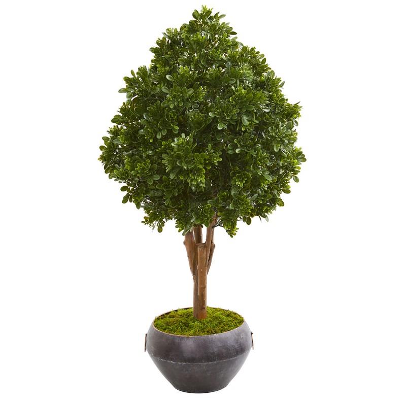 45"  Tea Leaf Artificial Tree in Bowl UV Resistant (Indoor/Outdoor)