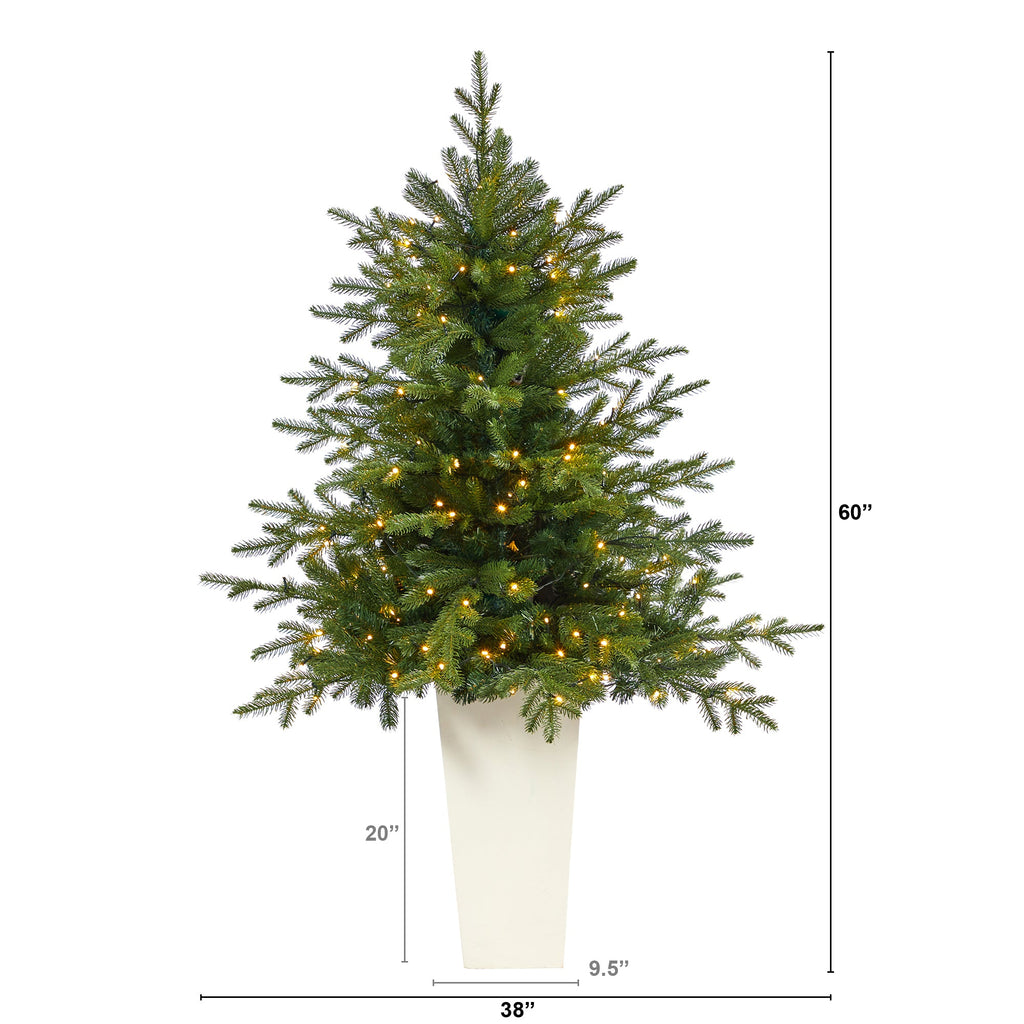 5' Swedish Fir Artificial Christmas Tree w/ 160 Warm White LED Lights