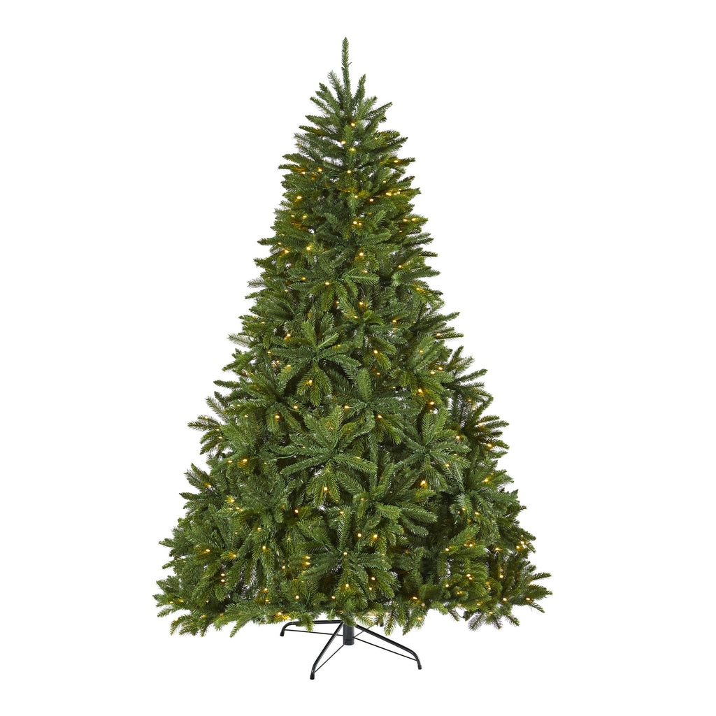 7' Sierra Spruce 'Natural Look' Artificial Christmas Tree w/ 500 Clear LED Light