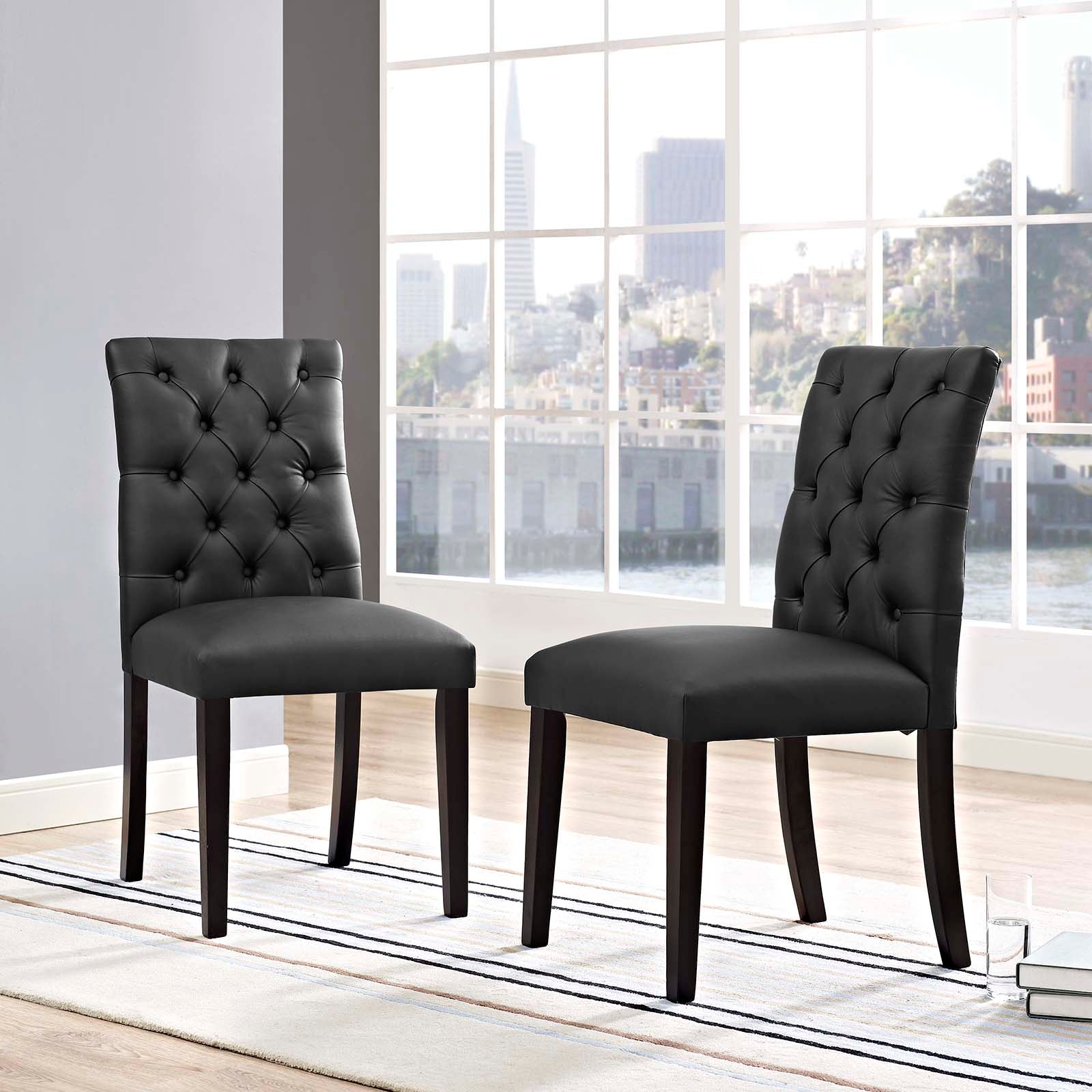 Duchess Vinyl Dining Chair Set of 2 by Modway