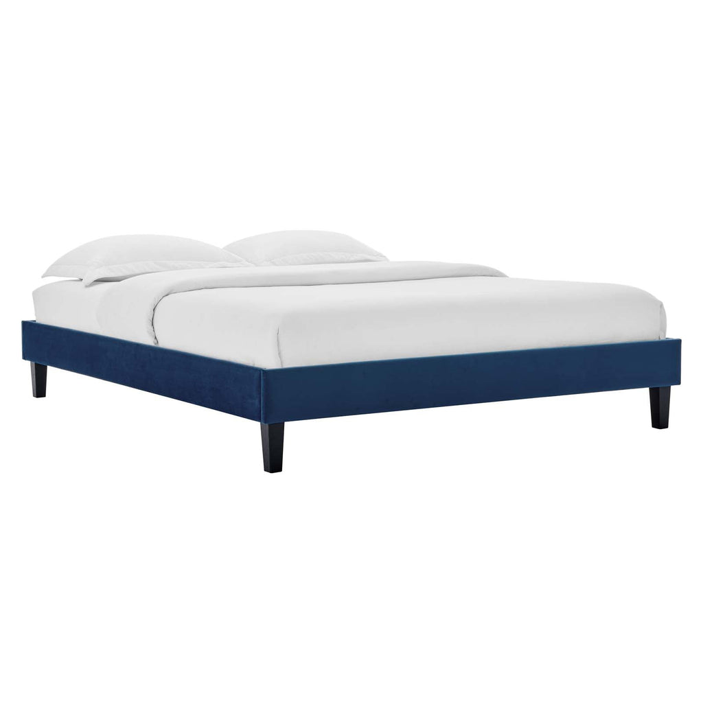 Reign Performance Velvet Queen Platform Bed Frame by Modway