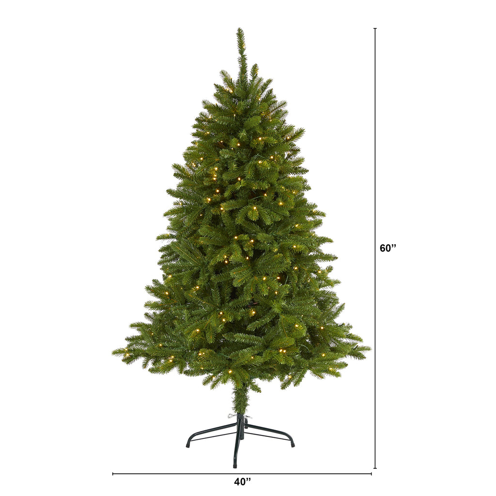 5' Sierra Spruce 'Natural Look' Artificial Christmas Tree w/ 200 Clear LED Light