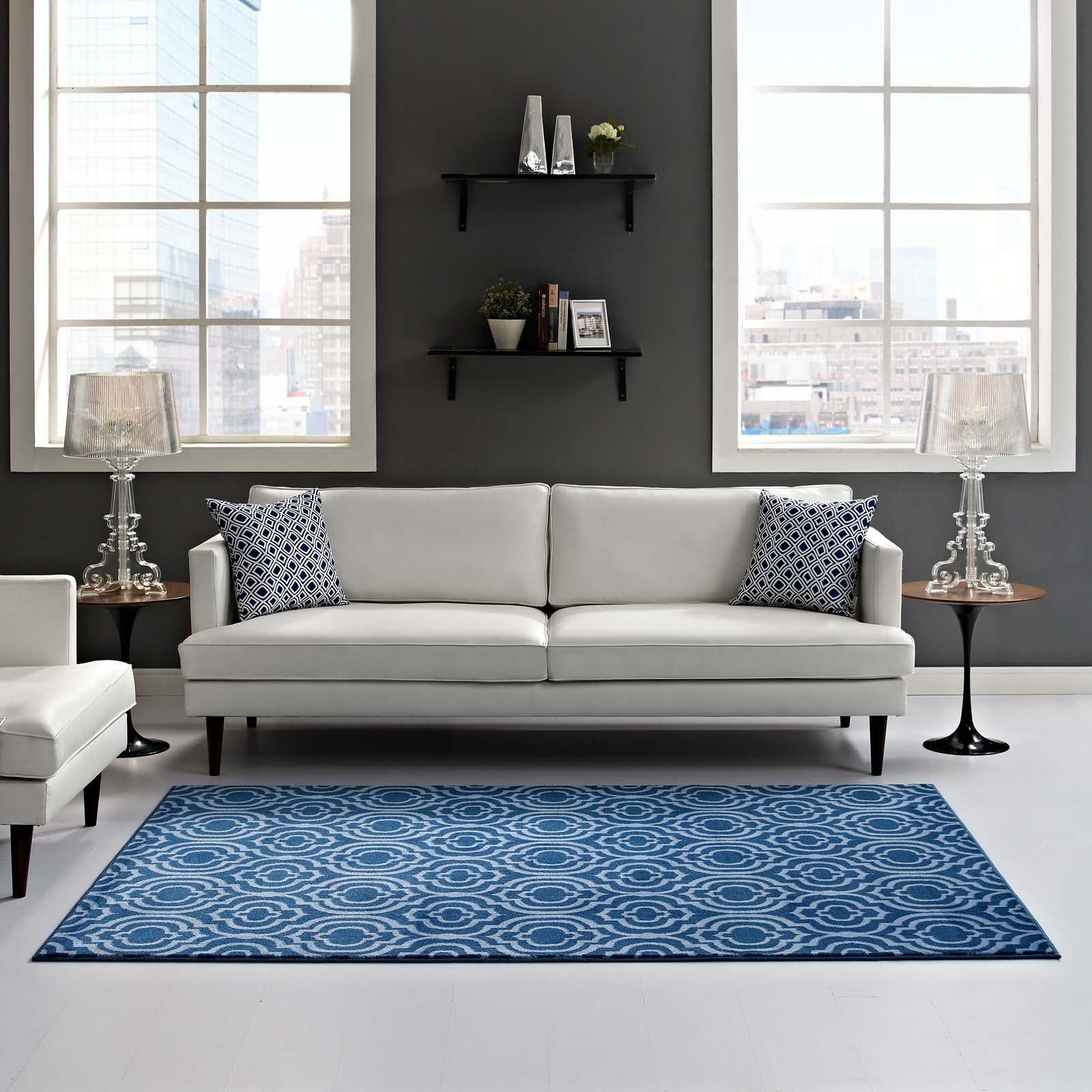 Frame Transitional Moroccan Trellis 5x8 Area Rug by Modway
