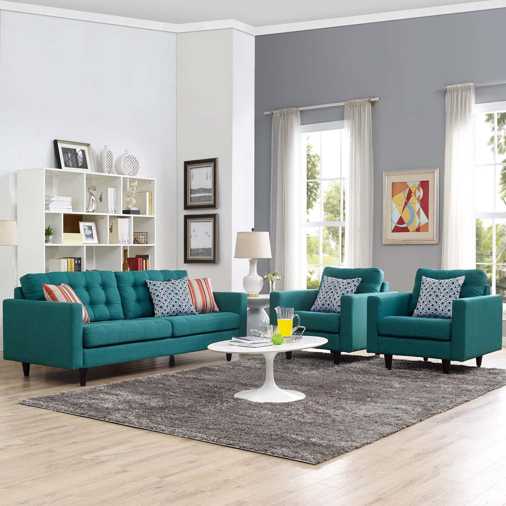 Empress Sofa and Armchairs Set of 3 by Modway