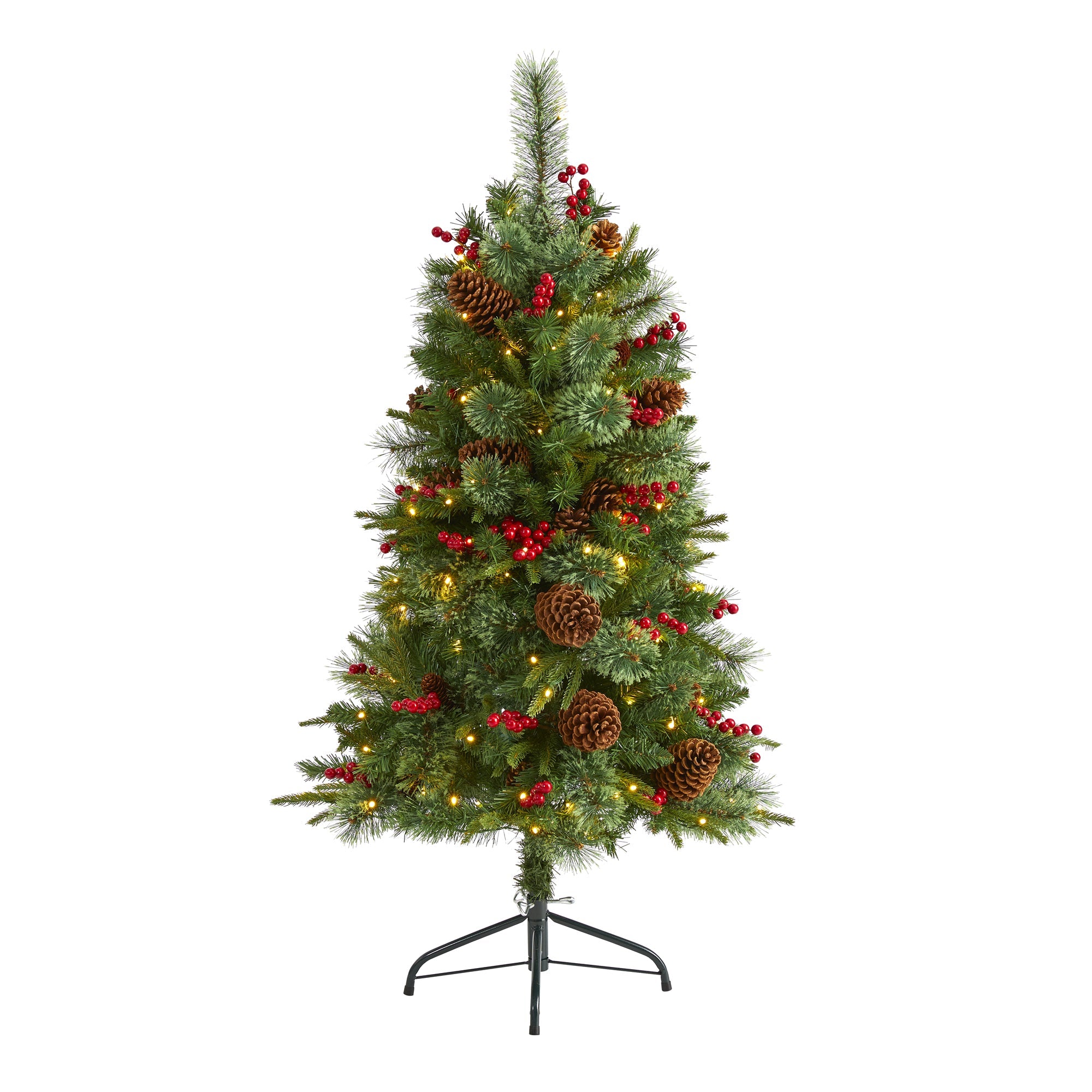 4' Norway Mixed Pine Artificial Christmas Tree w/ 150 Clear LED Lights