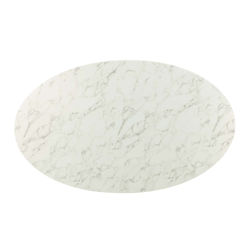 Lippa 78" Oval Faux Marble Dining Table by Modway