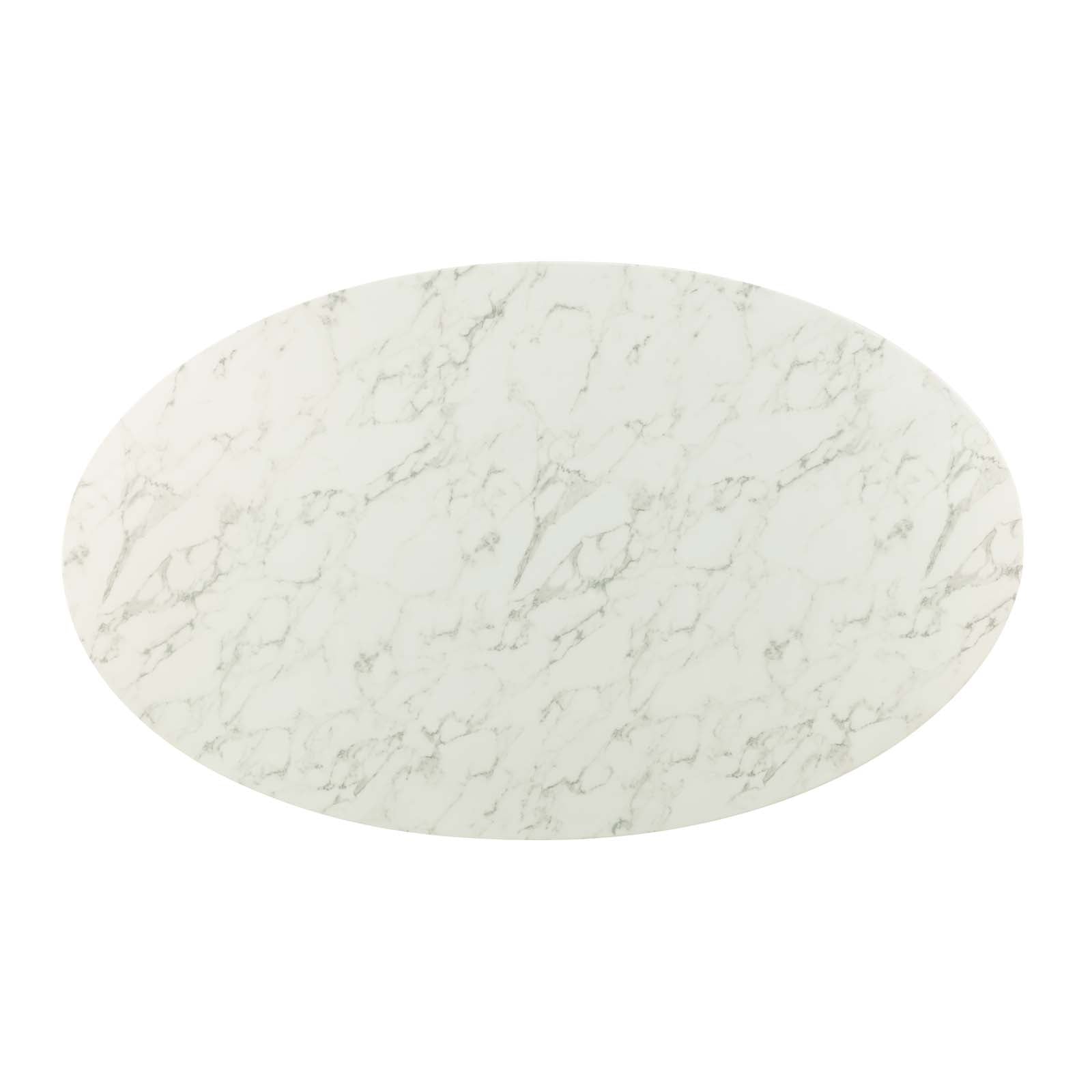 Lippa 78" Oval Faux Marble Dining Table by Modway