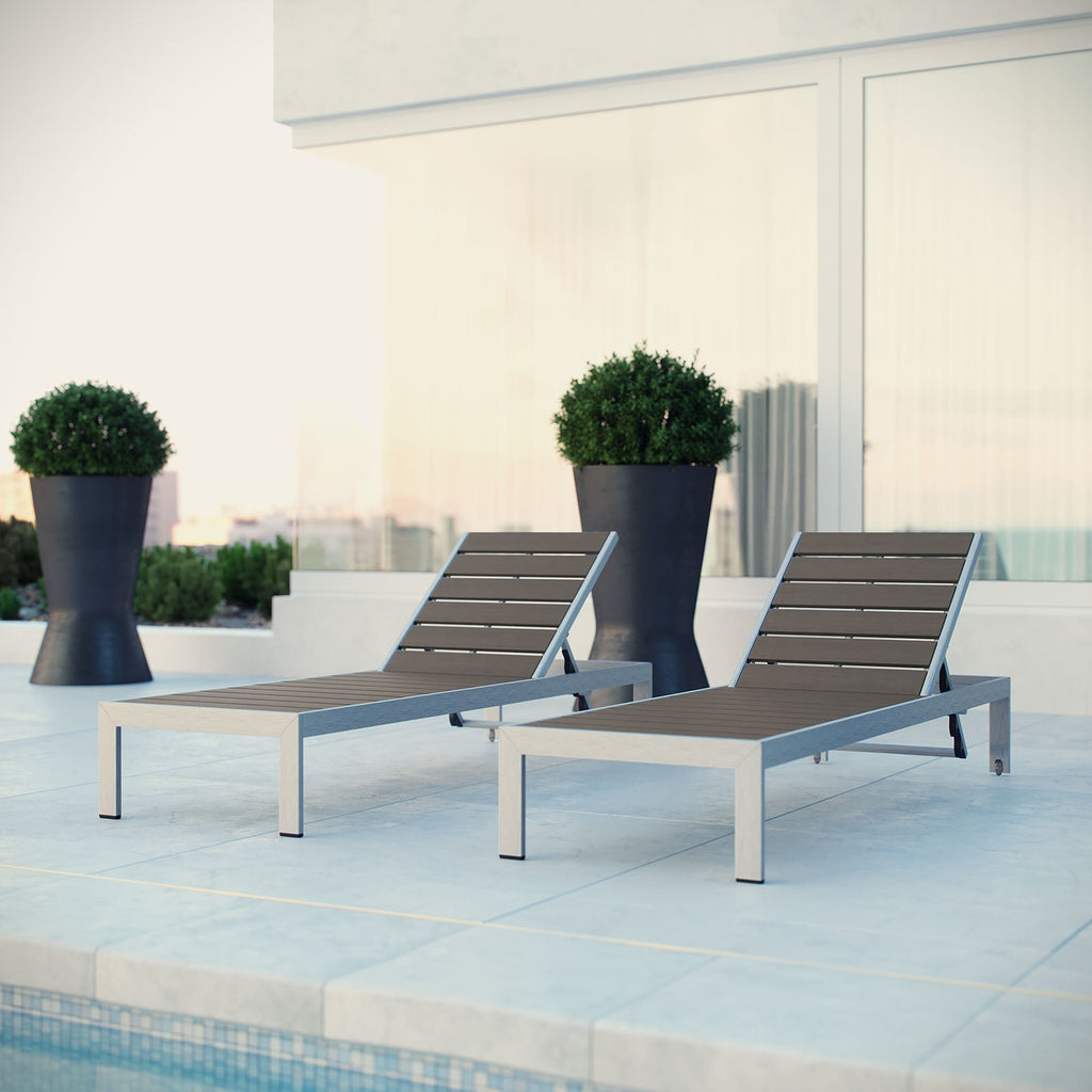 Shore Outdoor Patio Aluminum Chaise Set of 2 by Modway