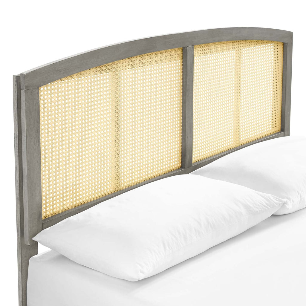 Sierra Cane and Wood Full Platform Bed With Angular Legs by Modway