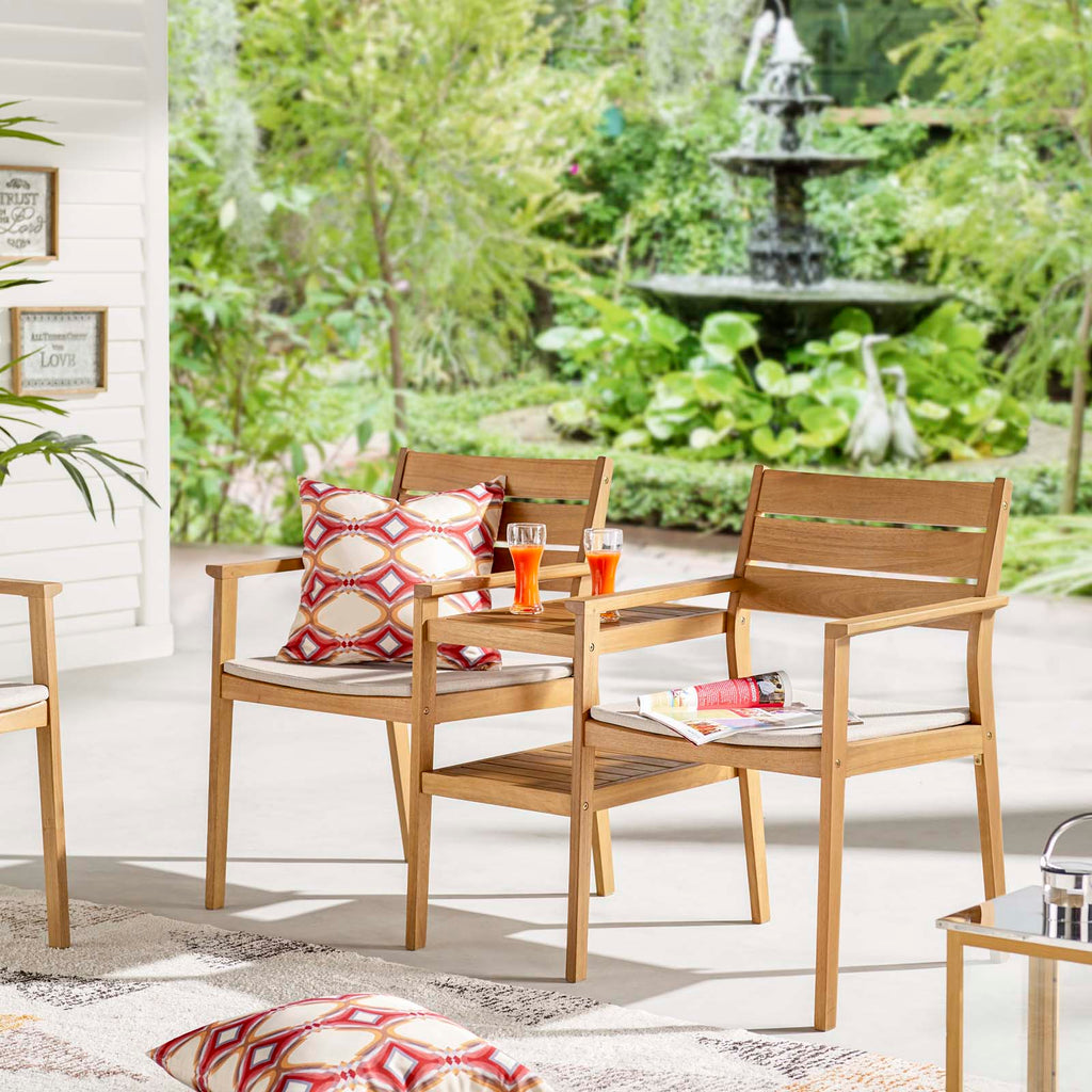 Viewscape Outdoor Patio Ash Wood Jack and Jill Chair Set by Modway