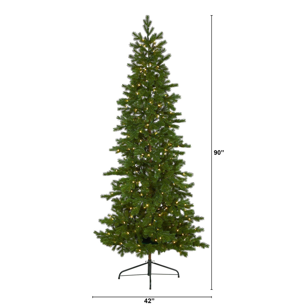 7.5' Big Sky Spruce Artificial Christmas Tree w/300 Clear Warm LED Lights