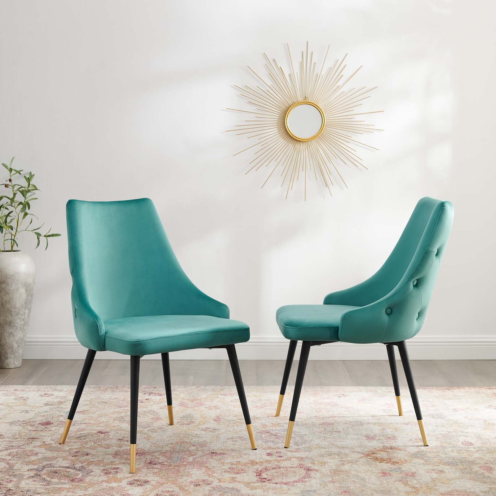 Adorn Performance Velvet Dining Side Chair Set of 2 by Modway