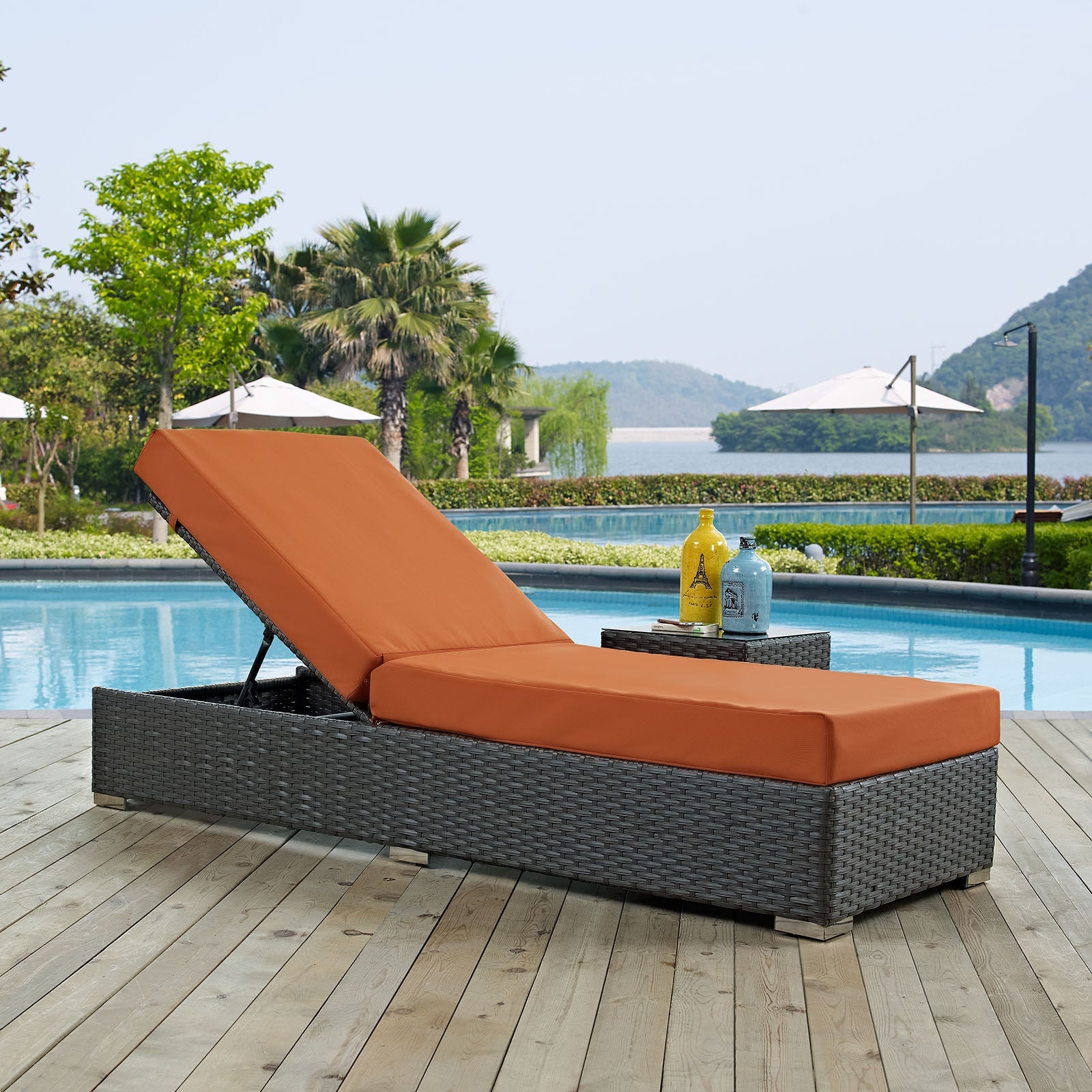 Sojourn Outdoor Patio Sunbrella¨ Chaise Lounge by Modway