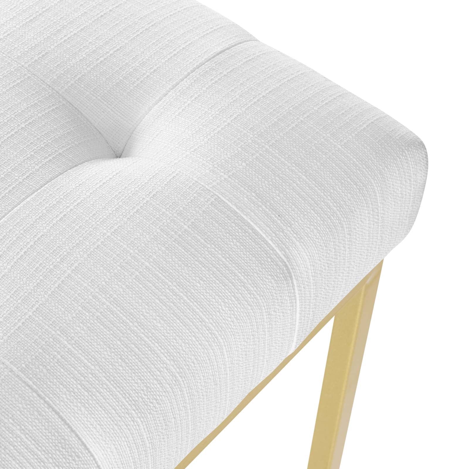 Privy Gold Stainless Steel Upholstered Fabric Dining Accent Chair by Modway