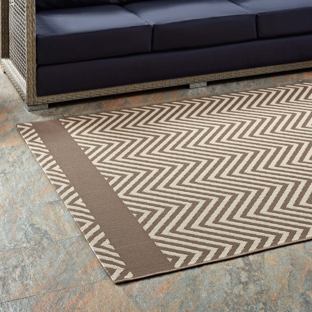 Optica Chevron With End Borders Indoor and Outdoor 5x8 Area Rug by Modway