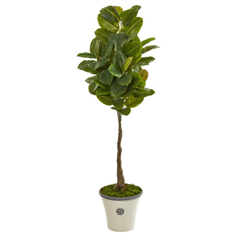 67"  Rubber Leaf Artificial Tree in Planter (Real Touch)