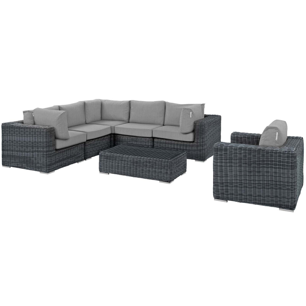 Summon 7 Piece Outdoor Patio Sunbrella¨ Sectional Set by Modway