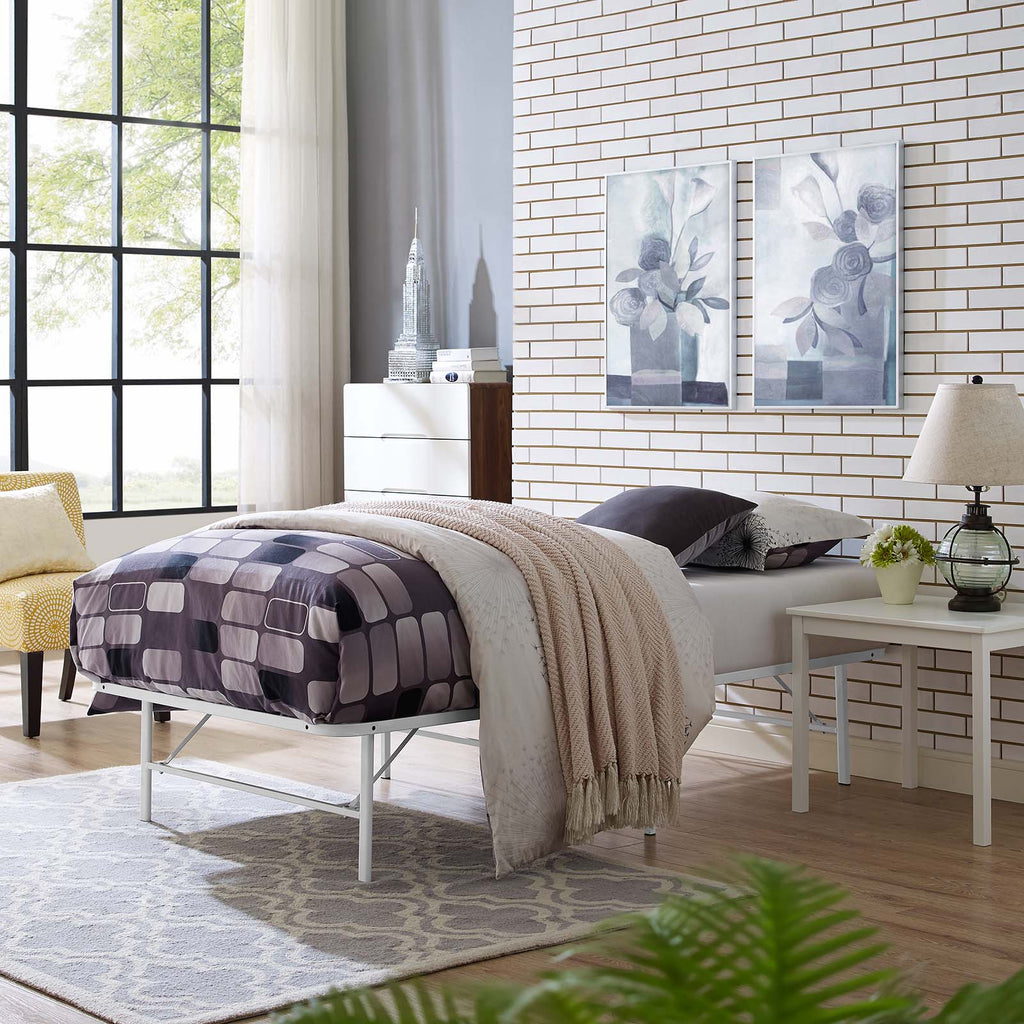 Horizon Stainless Steel Twin Bed Frame by Modway