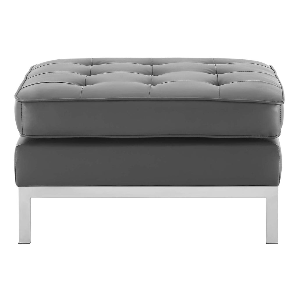 Loft Tufted Vegan Leather Ottoman by Modway