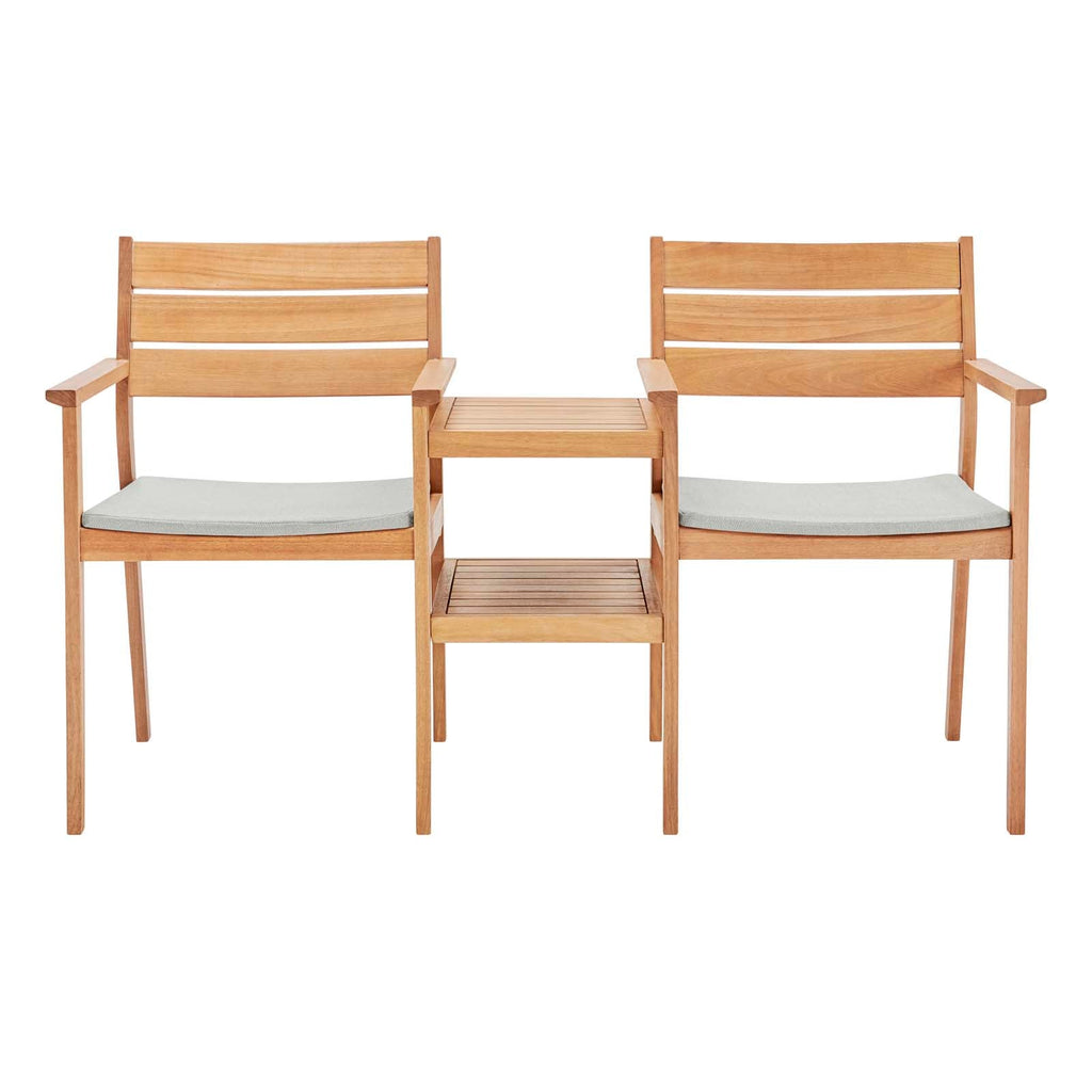 Viewscape Outdoor Patio Ash Wood Jack and Jill Chair Set by Modway