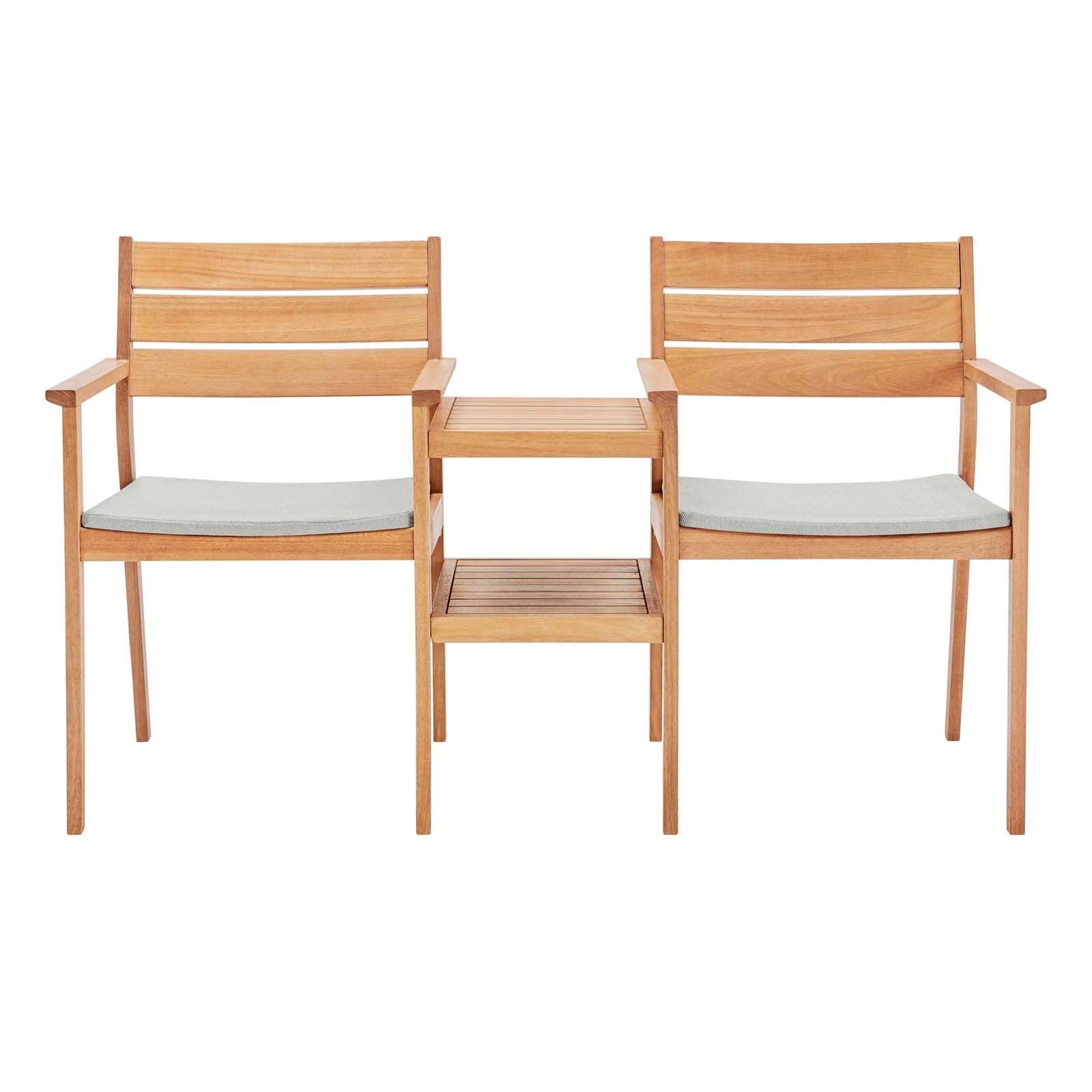 Viewscape Outdoor Patio Ash Wood Jack and Jill Chair Set by Modway