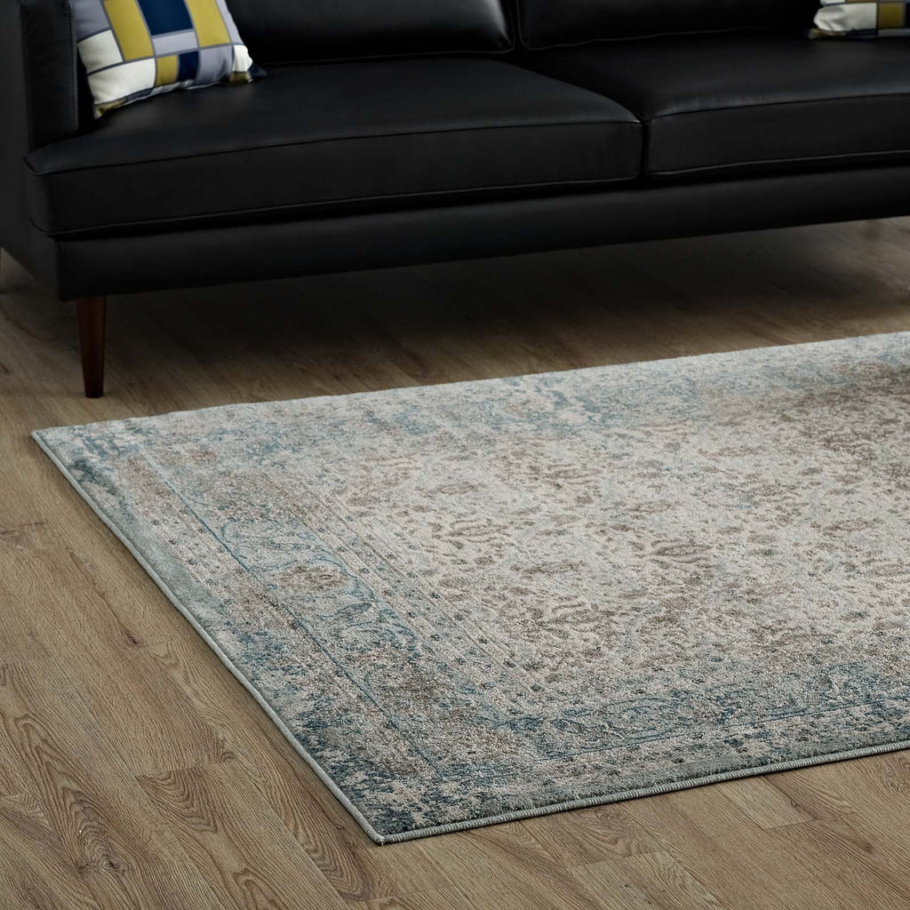 Dilys Distressed Vintage Floral Lattice 8x10 Area Rug by Modway