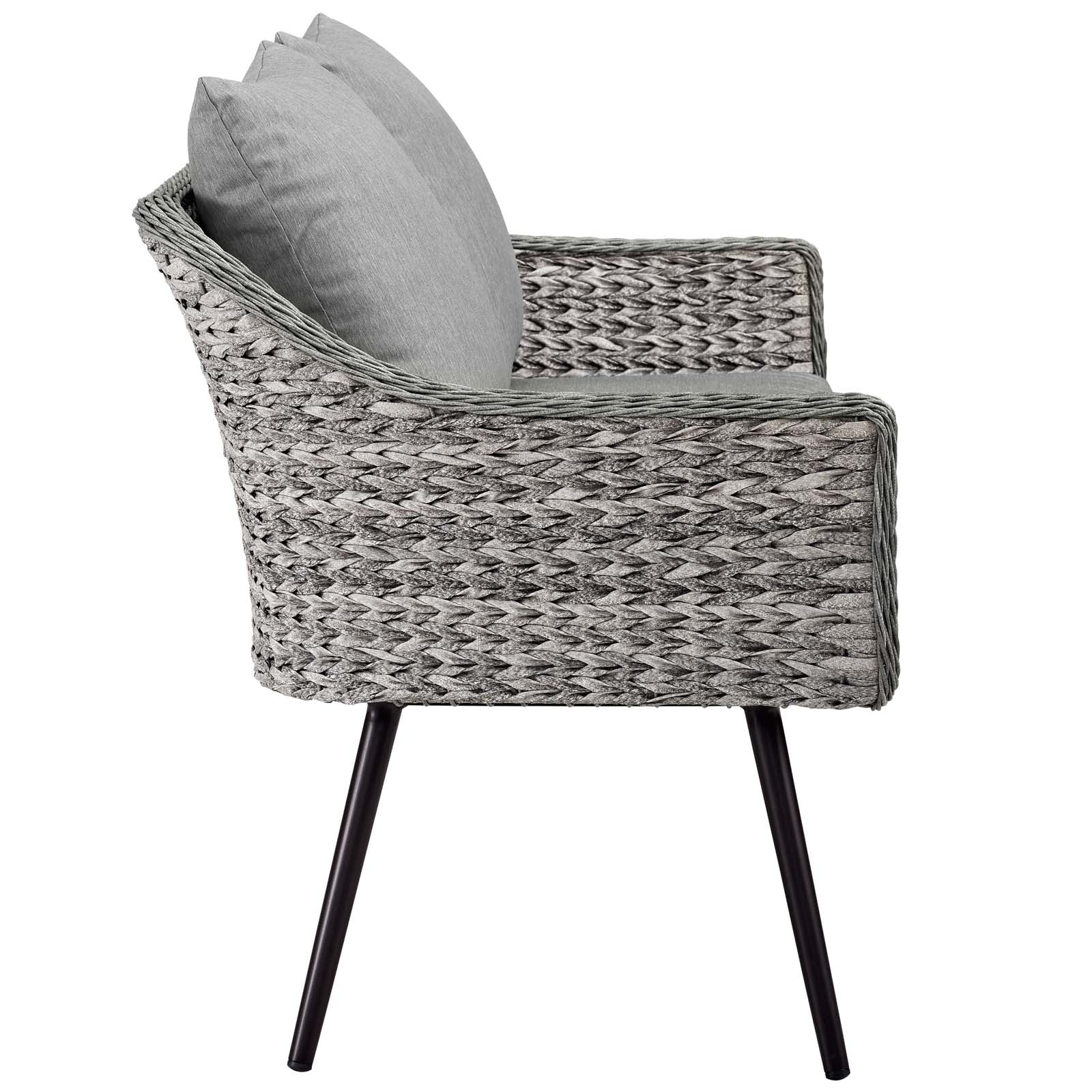 Endeavor 3 Piece Outdoor Patio Wicker Rattan Loveseat and Armchair Set by Modway