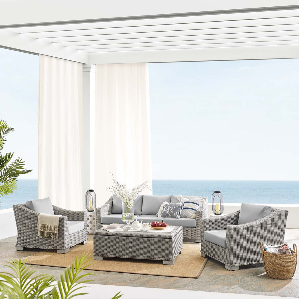 Conway 4-Piece Sunbrella¨ Outdoor Patio Wicker Rattan Furniture Set by Modway