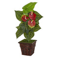 29"  Anthurium Artificial Plant in Decorative Planter (Real Touch)