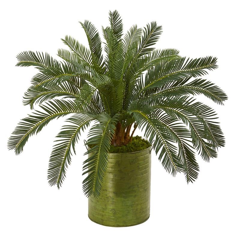 29"  Cycas Artificial Plant in Metal Planter