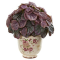 14' Peperomia Artificial Plant in Flower Print Planter (Real Touch)