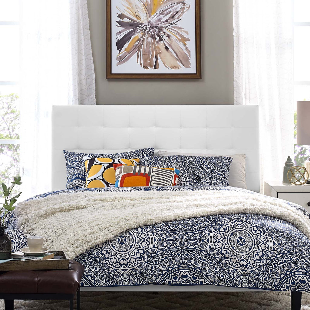 Paisley Tufted Upholstered Faux Leather Full / Queen Headboard by Modway