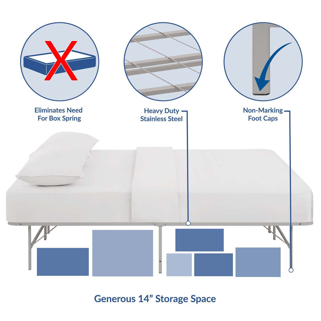 Horizon Stainless Steel Queen Bed Frame by Modway
