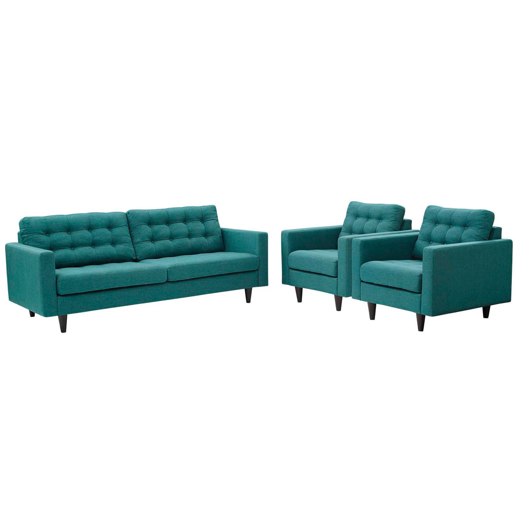 Empress Sofa and Armchairs Set of 3 by Modway