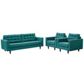 Empress Sofa and Armchairs Set of 3 by Modway