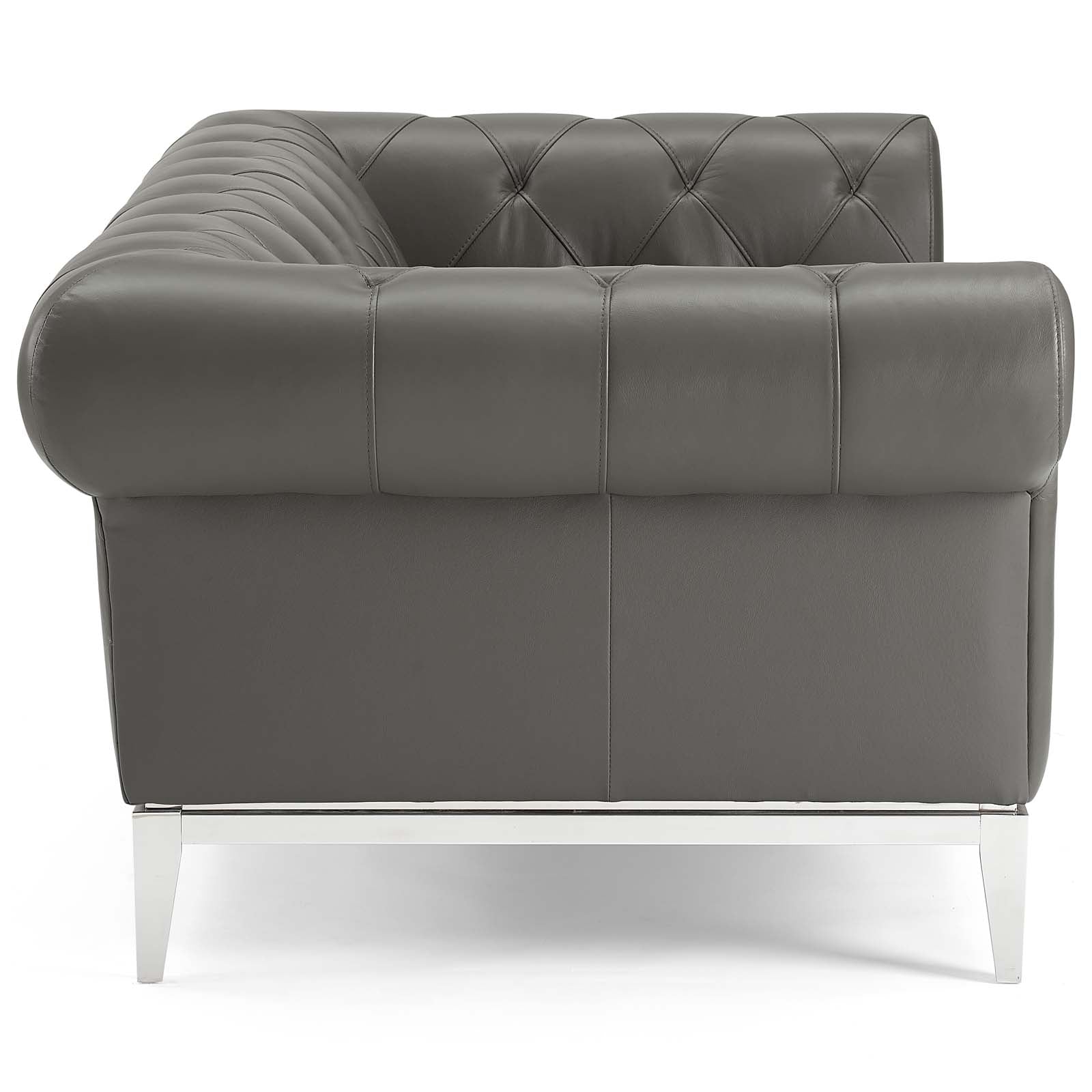 Idyll Tufted Button Upholstered Leather Chesterfield Loveseat by Modway