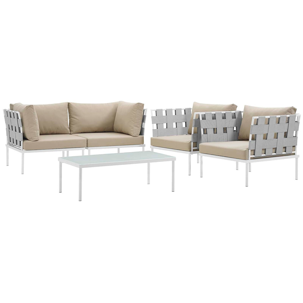 Harmony 5Piece Outdoor Patio Aluminum Sectional Sofa Set by Modway