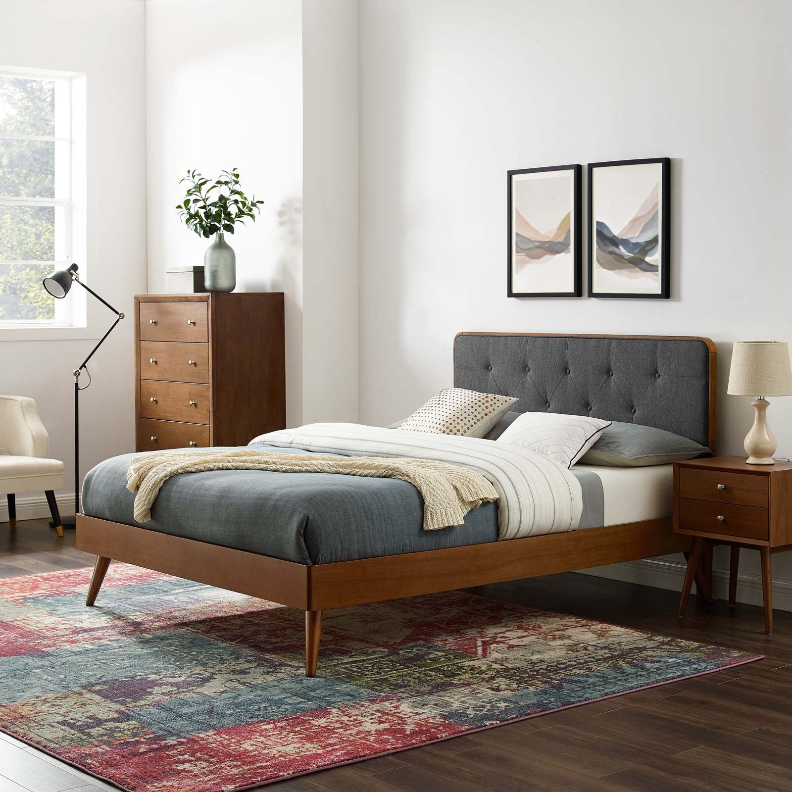 Bridgette Wood Full Platform Bed With Splayed Legs by Modway