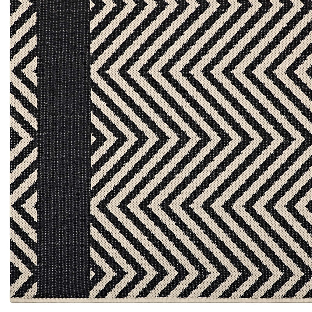 Optica Chevron With End Borders Indoor and Outdoor 5x8 Area Rug by Modway
