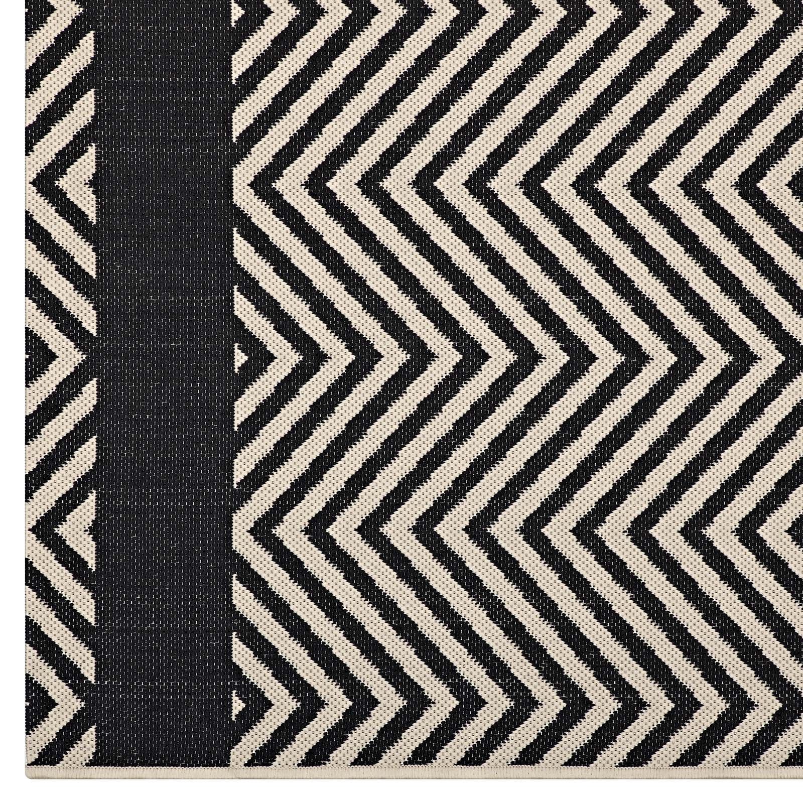 Optica Chevron With End Borders Indoor and Outdoor 5x8 Area Rug by Modway