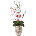 Phalaenopsis Orchid and Twig Artificial Arrangement in Floral Jar