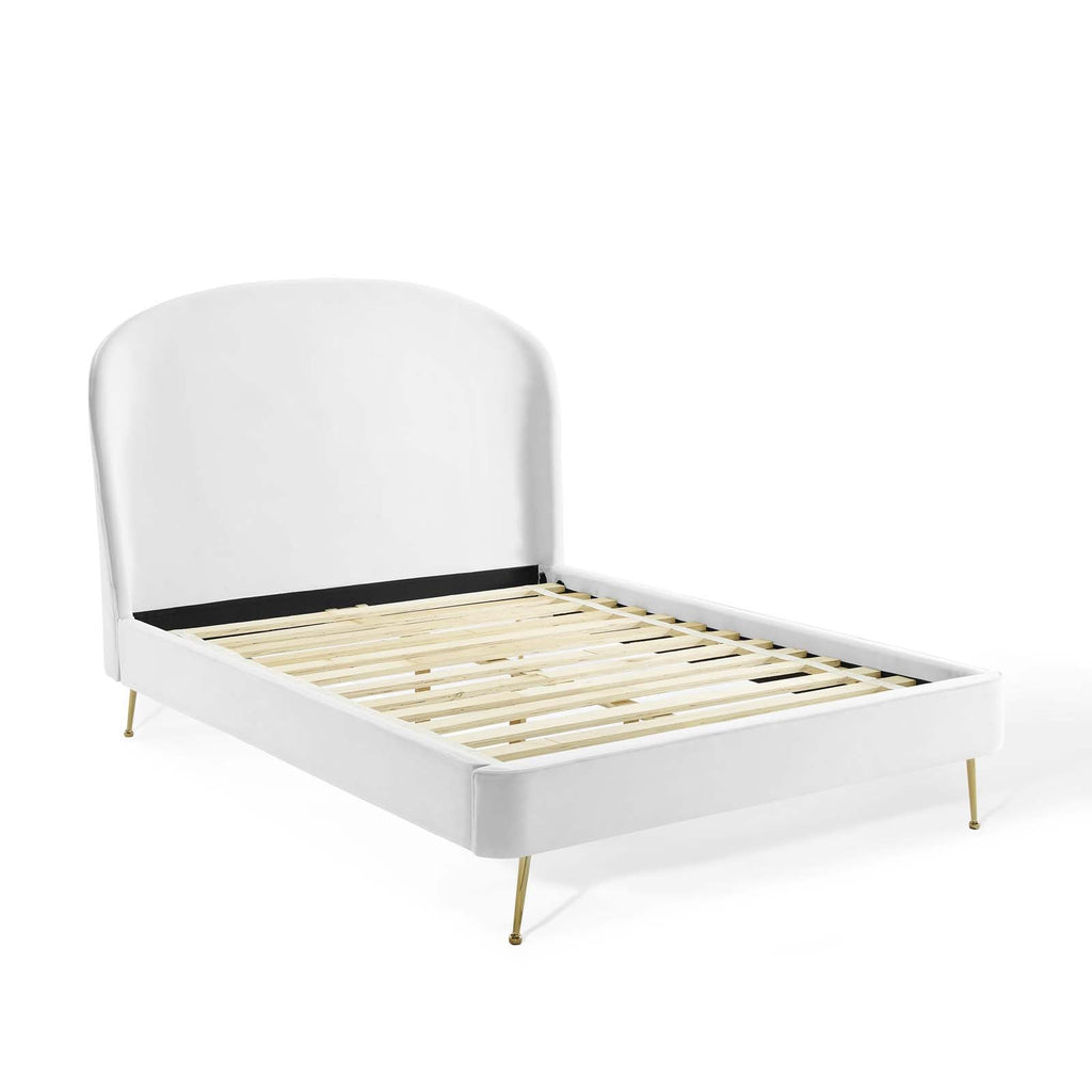 Mira Upholstered Performance Velvet Queen Platform Bed by Modway