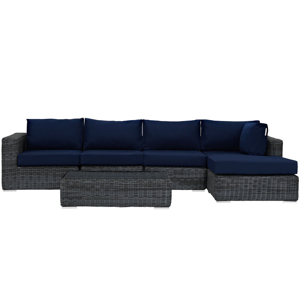 Summon 5 Piece Outdoor Patio Sunbrella¨ Sectional Set by Modway