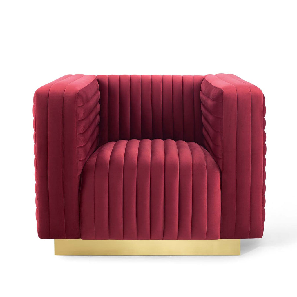 Charisma Channel Tufted Performance Velvet Accent Armchair by Modway